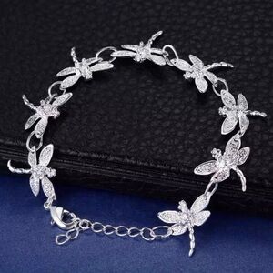 Sterling Silver Dragonfly Link Bracelet - Elegant Women’s Jewelry